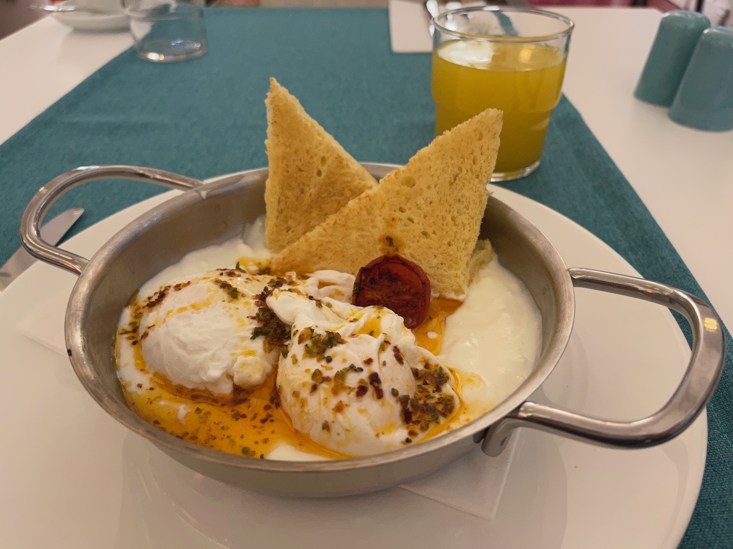 a bowl of food on a table