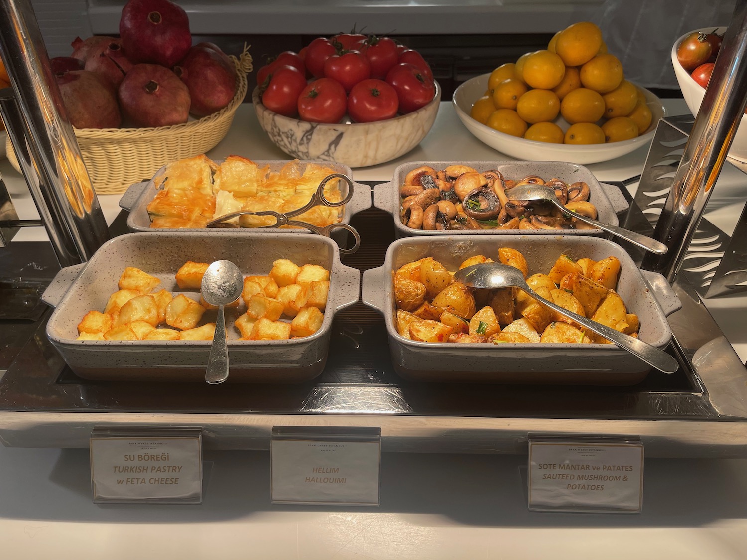 a trays of food on a table