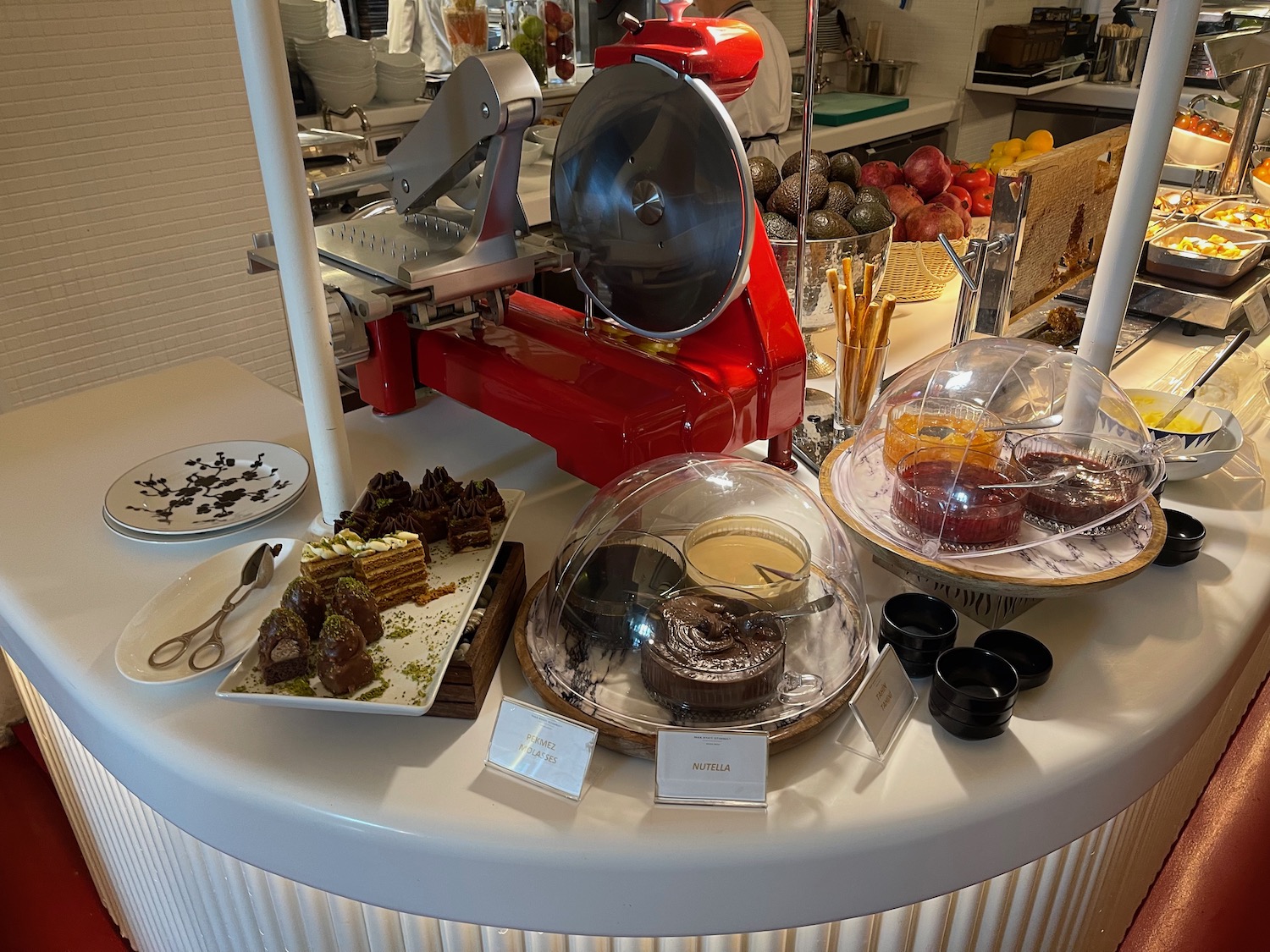 a table with food items on it