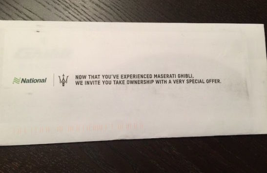 a white envelope with black text on it