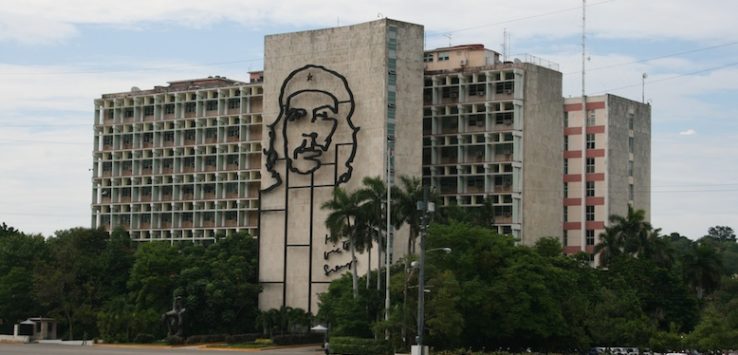 a building with a drawing of a man on it