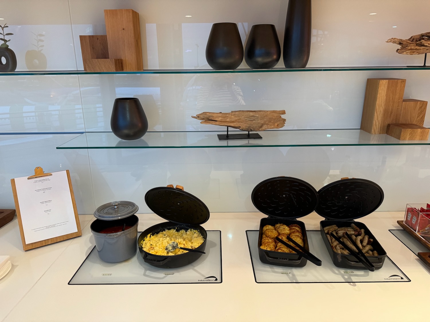 a counter with food on it