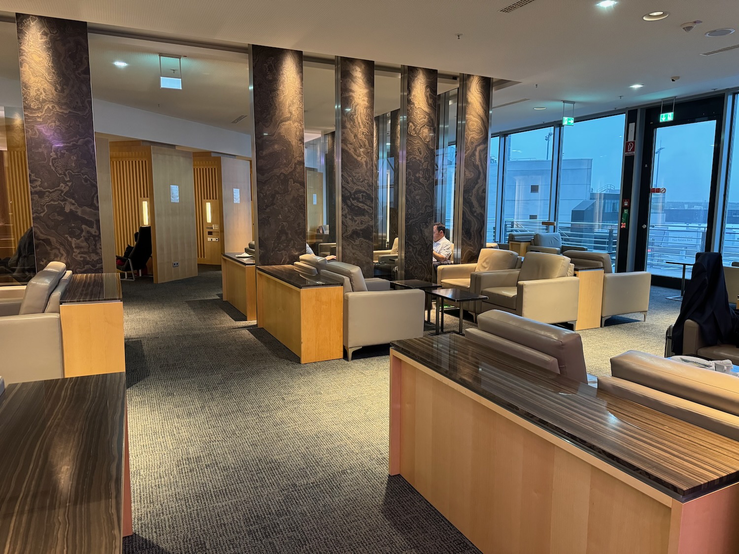 a room with a large window