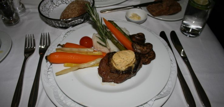 a plate of food on a table