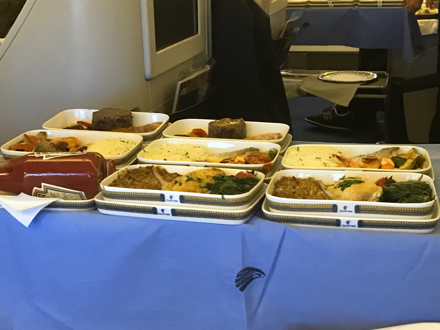 a trays of food on a table