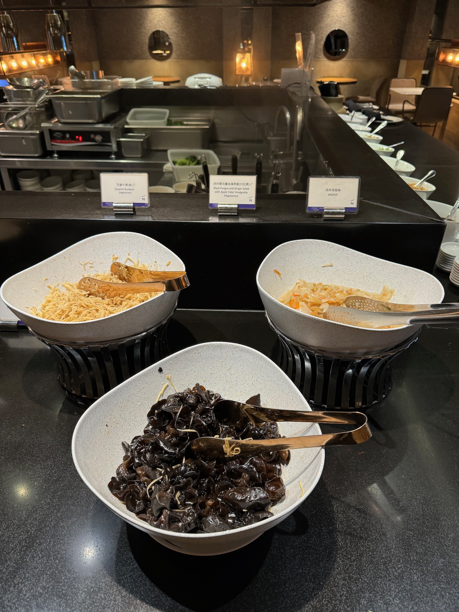 bowls of food on a counter