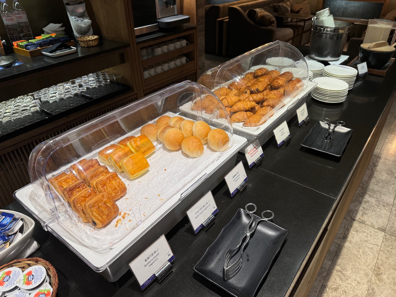 a trays of pastries and pastries on a counter