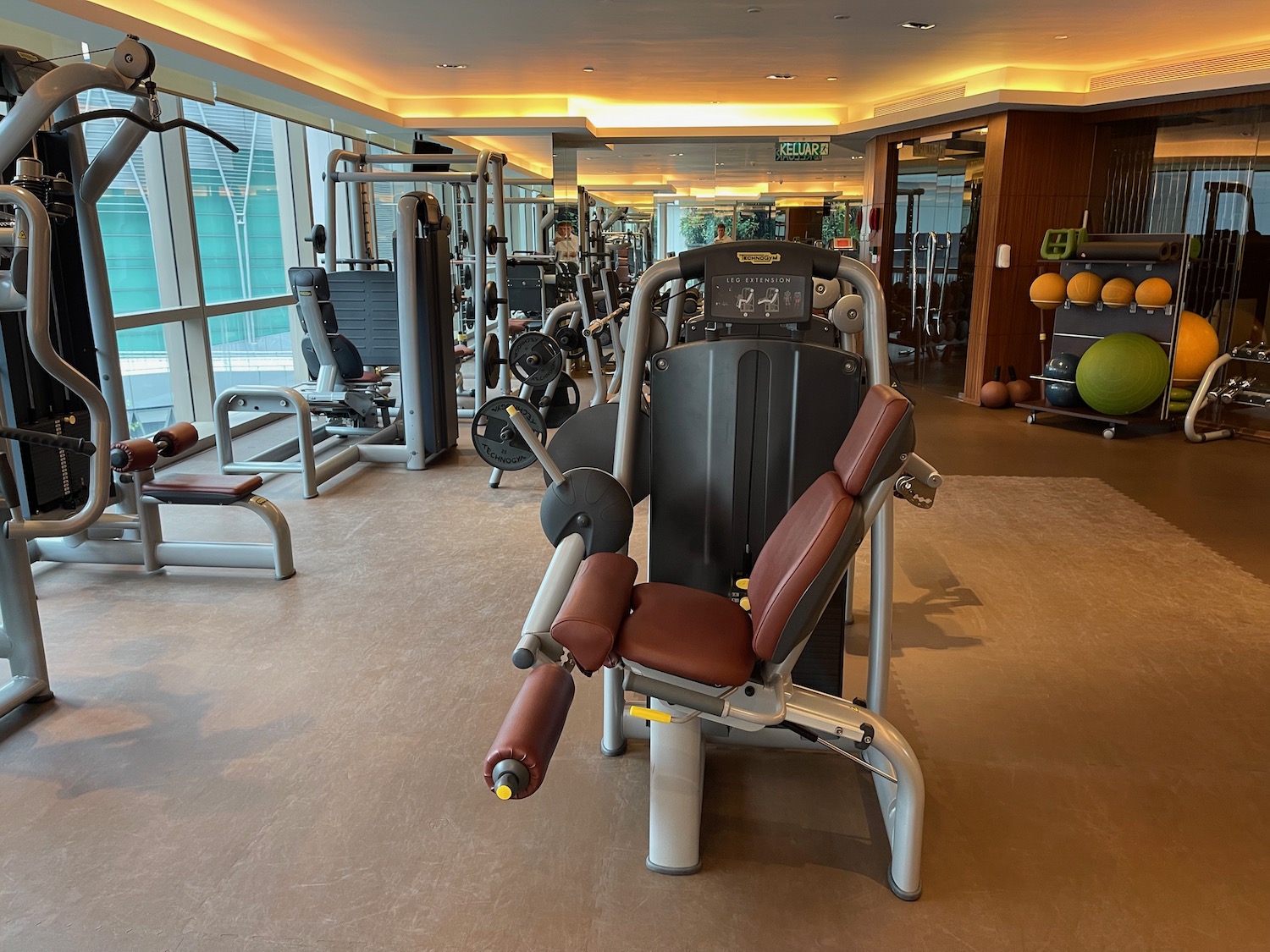 a gym with exercise equipment