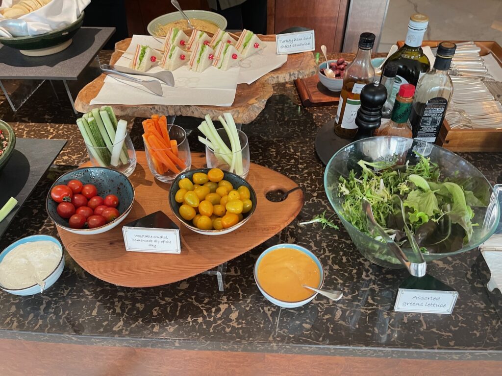 a table with food on it