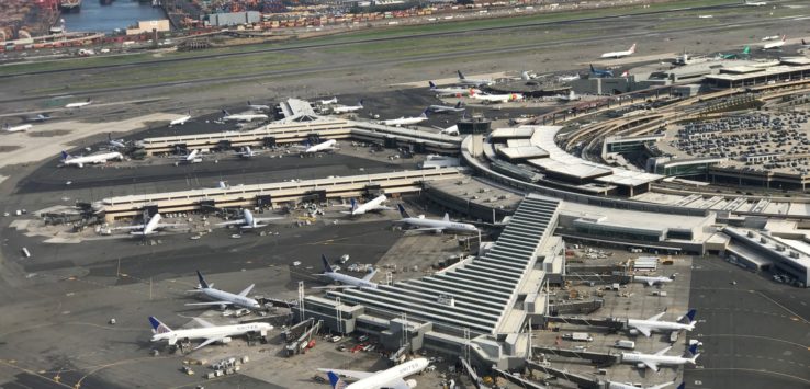 an aerial view of an airport