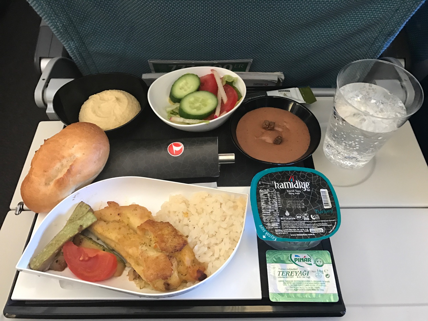 a tray with food on it