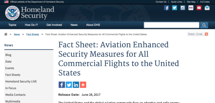 DHS Enhanced Security USA Flights