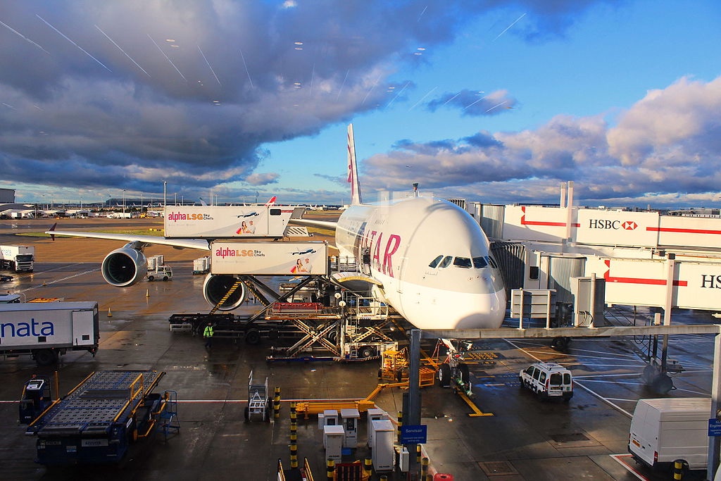 an airplane at an airport