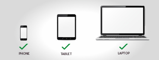 a laptop and tablet with a check mark