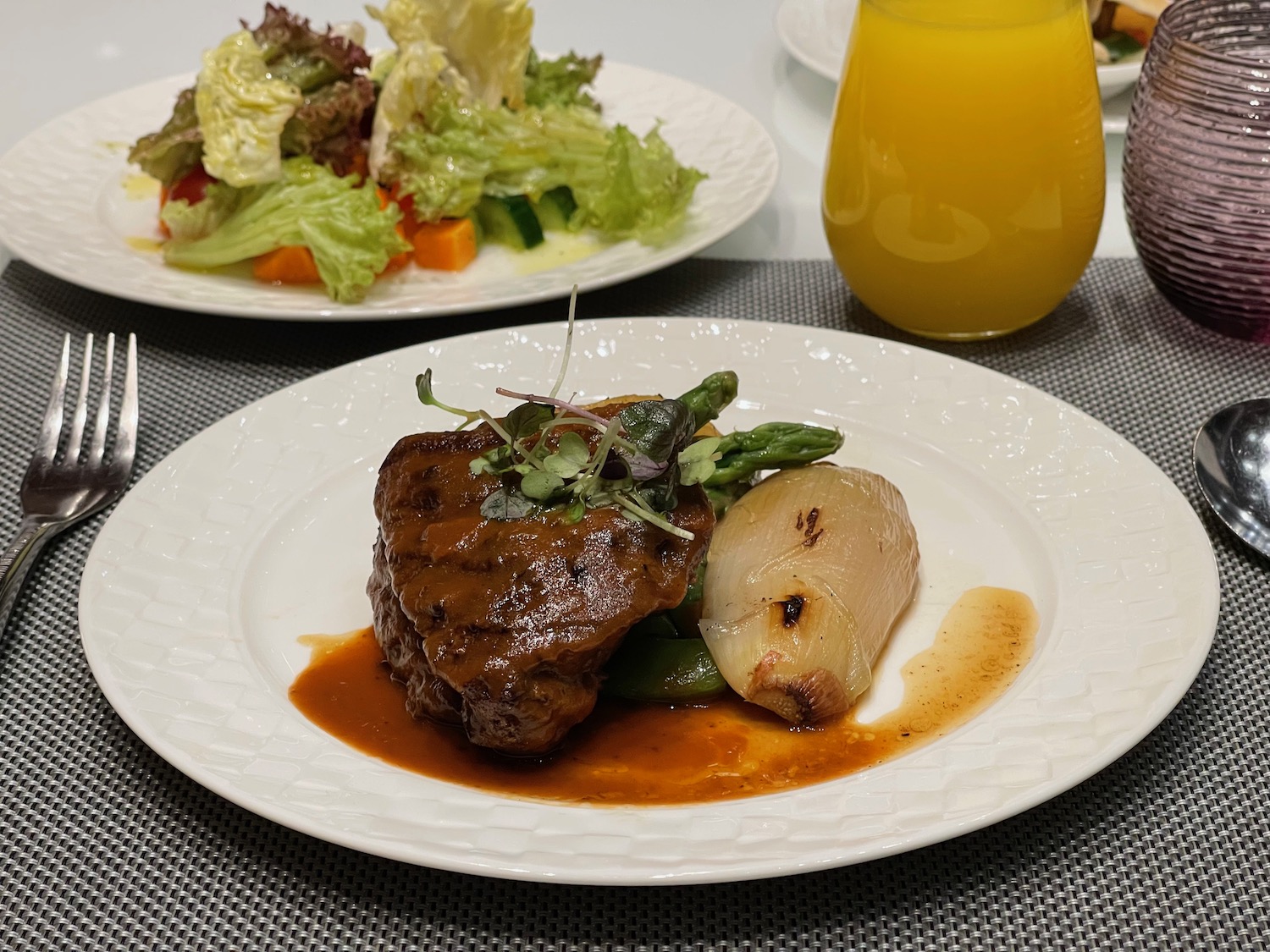 a plate of food on a table