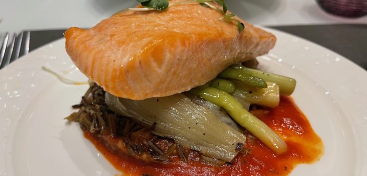 a plate of food on a table