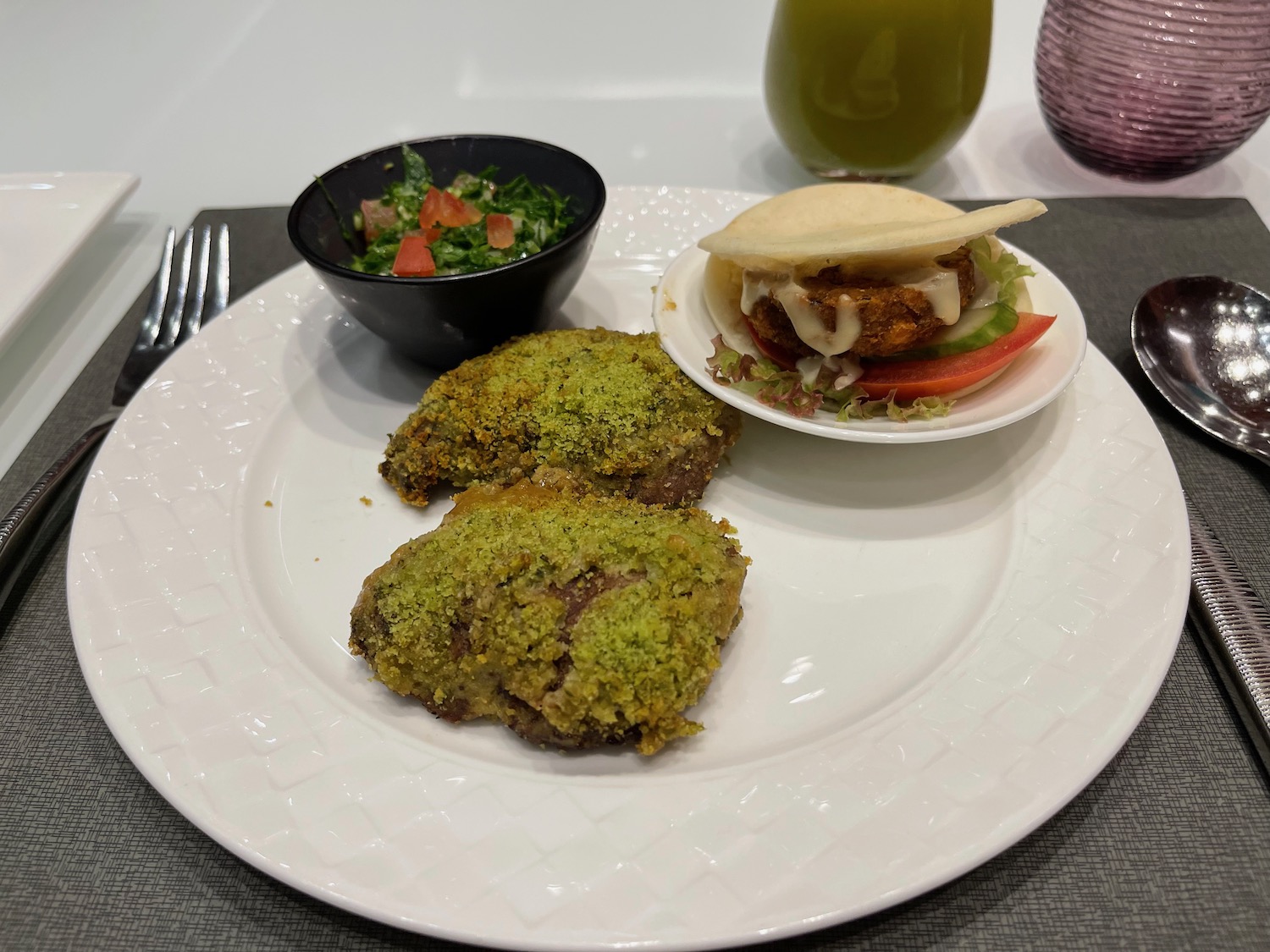 a plate of food on a table