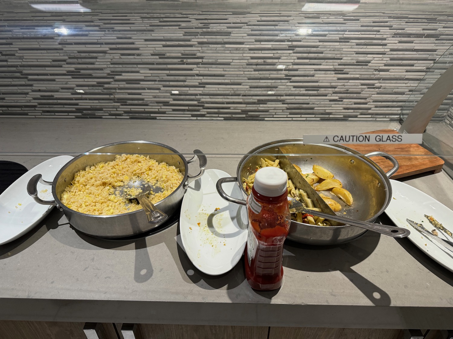 a group of bowls of food on a table