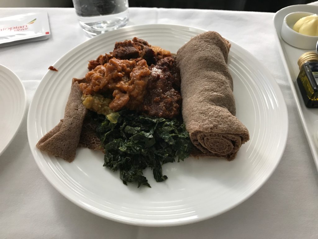 A Delicious Ethiopian Meal on Ethiopian Airlines Live and Let's Fly