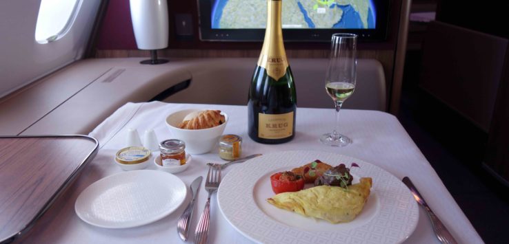 Qatar Airways First Class Breakfast