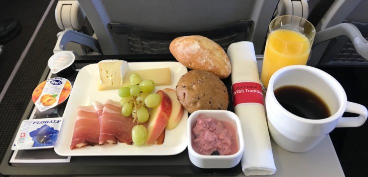 Swiss Business Class Europe Breakfast