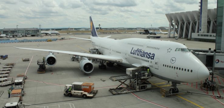 a large airplane at an airport