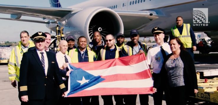United Airlines Puerto Rico Relief Flight