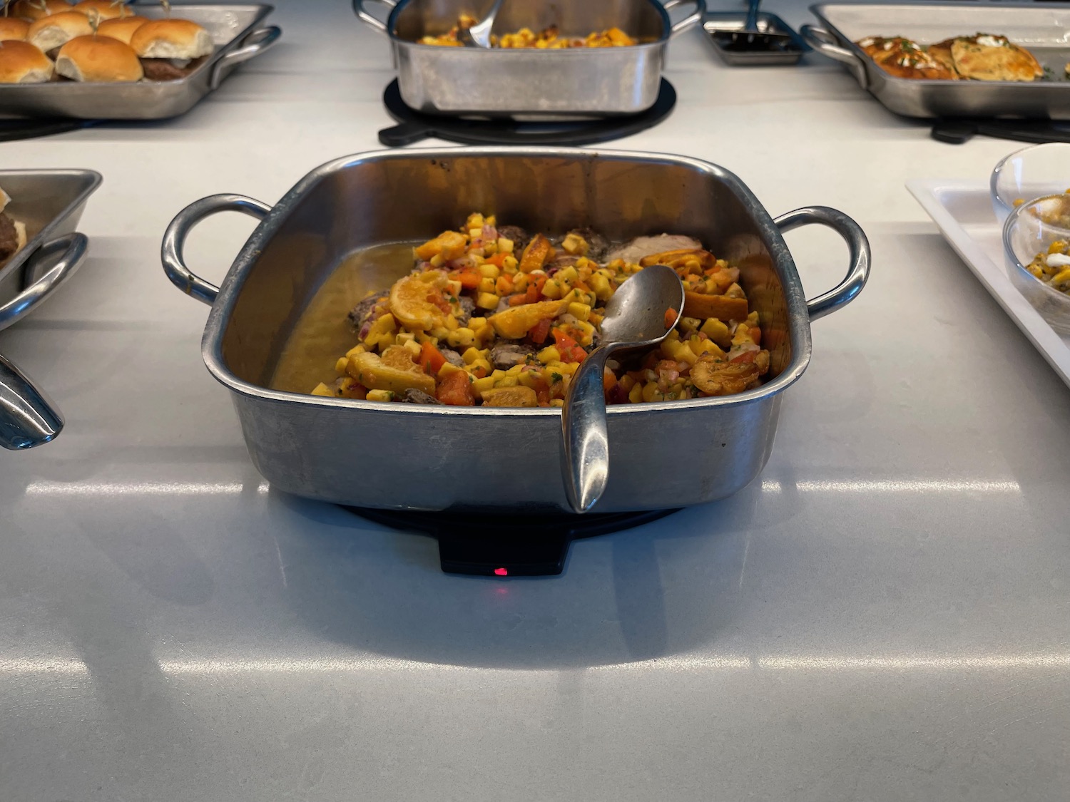 a pan of food on a table