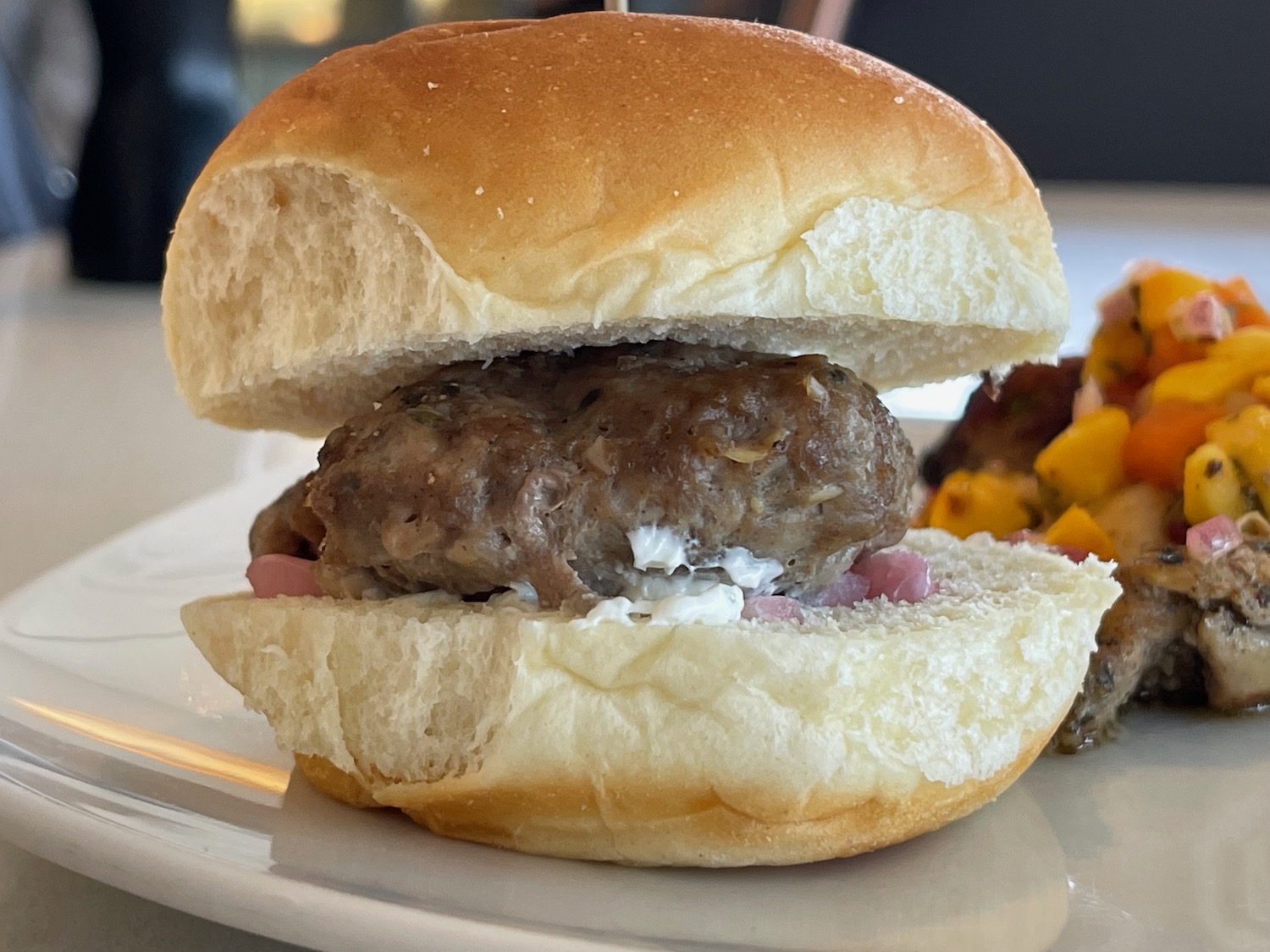 a burger on a plate