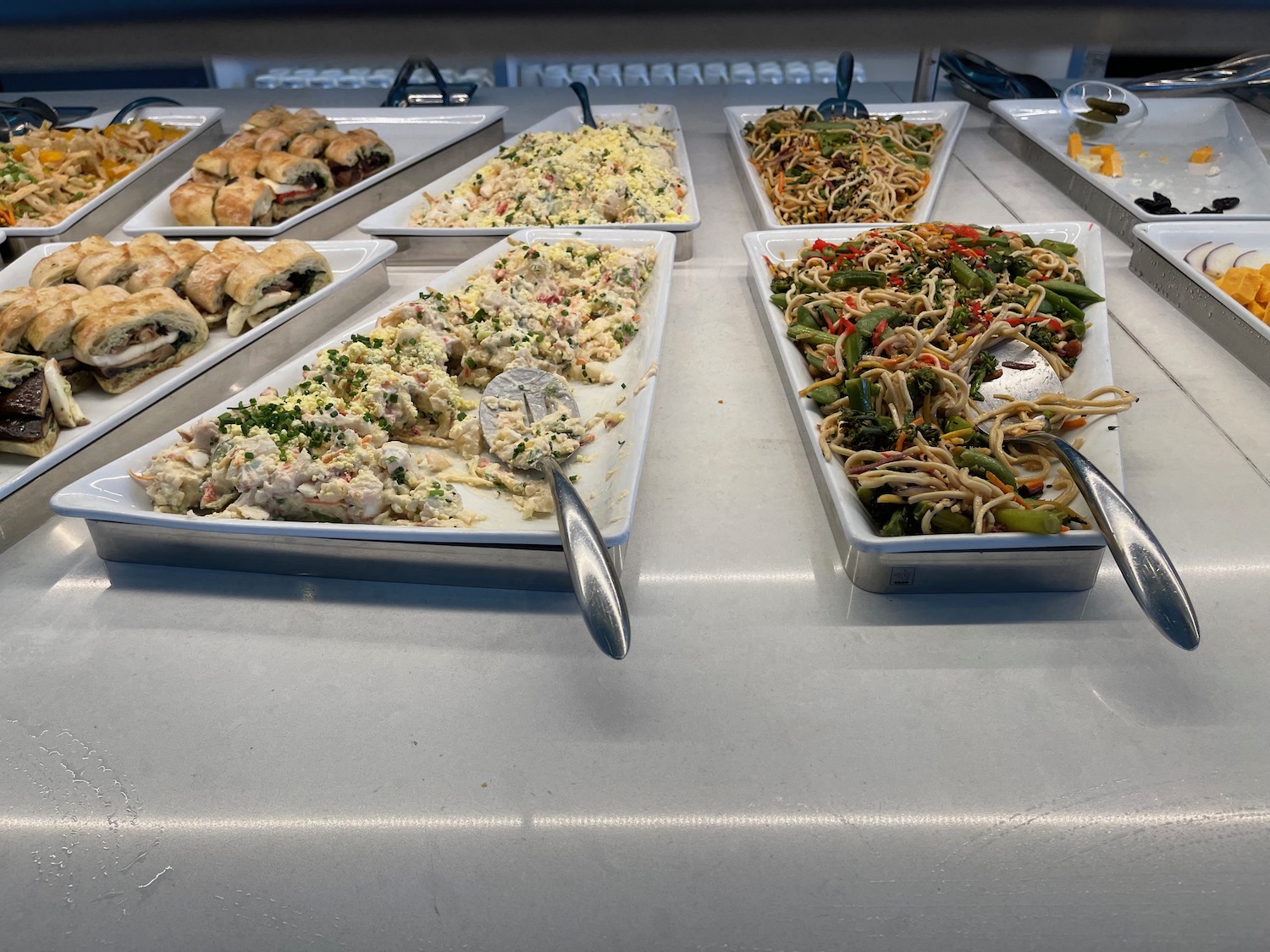 a trays of food on a table