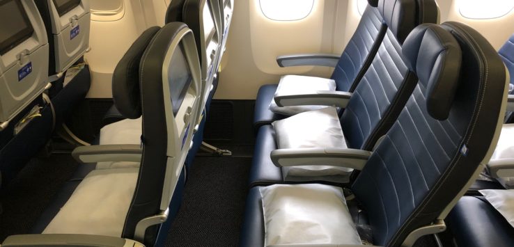 a row of seats in an airplane