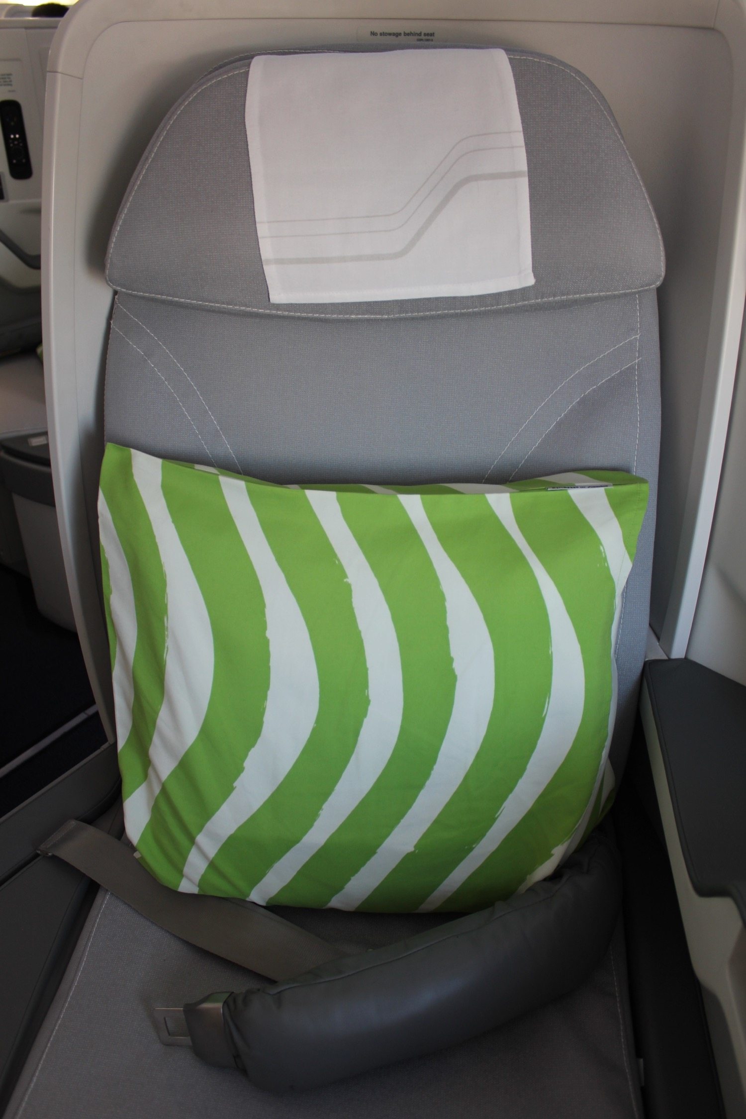 a pillow on a seat