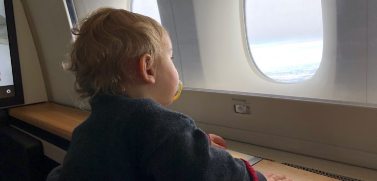 a child looking out a window