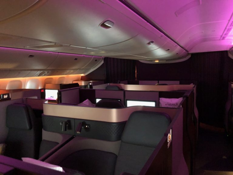 Review: Qatar Airways 777-300ER Qsuite Business Class New York to Doha ...