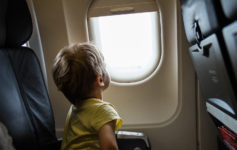 a child looking out a window