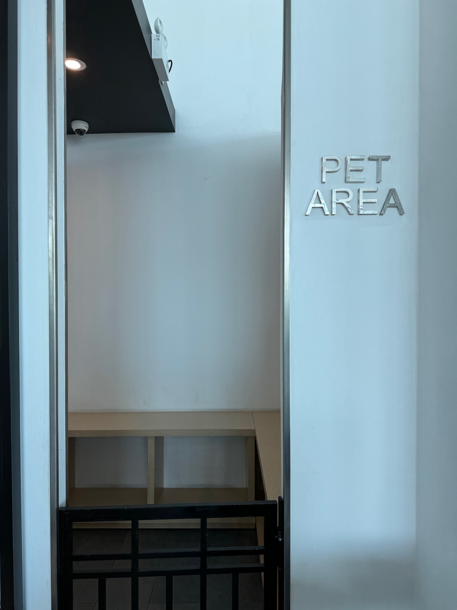 a door to a pet area