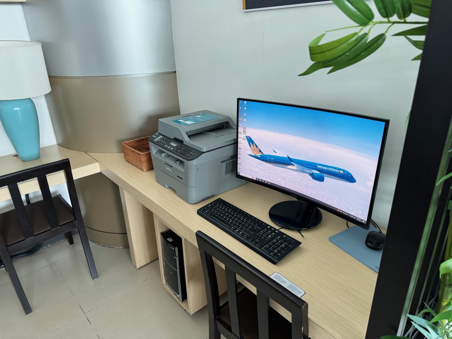 a computer on a desk