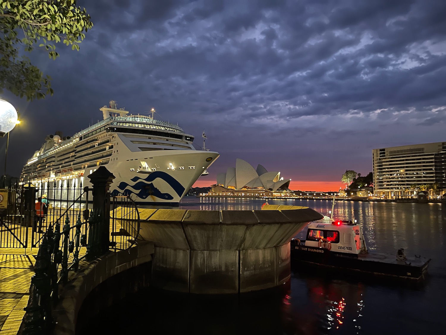 a cruise ship in a harbor