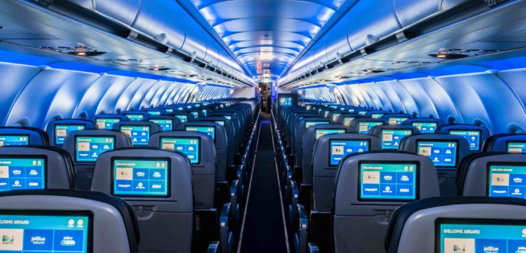 rows of seats in an airplane