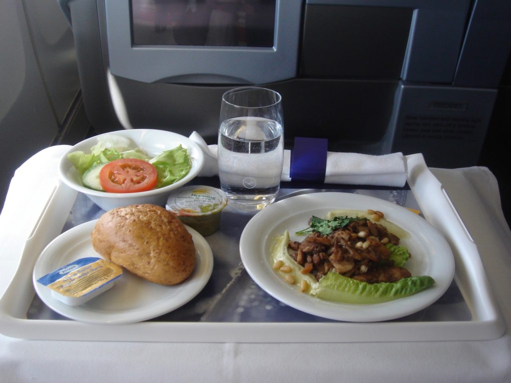 My First Business Class Meal on Lufthansa - Live and Let's Fly