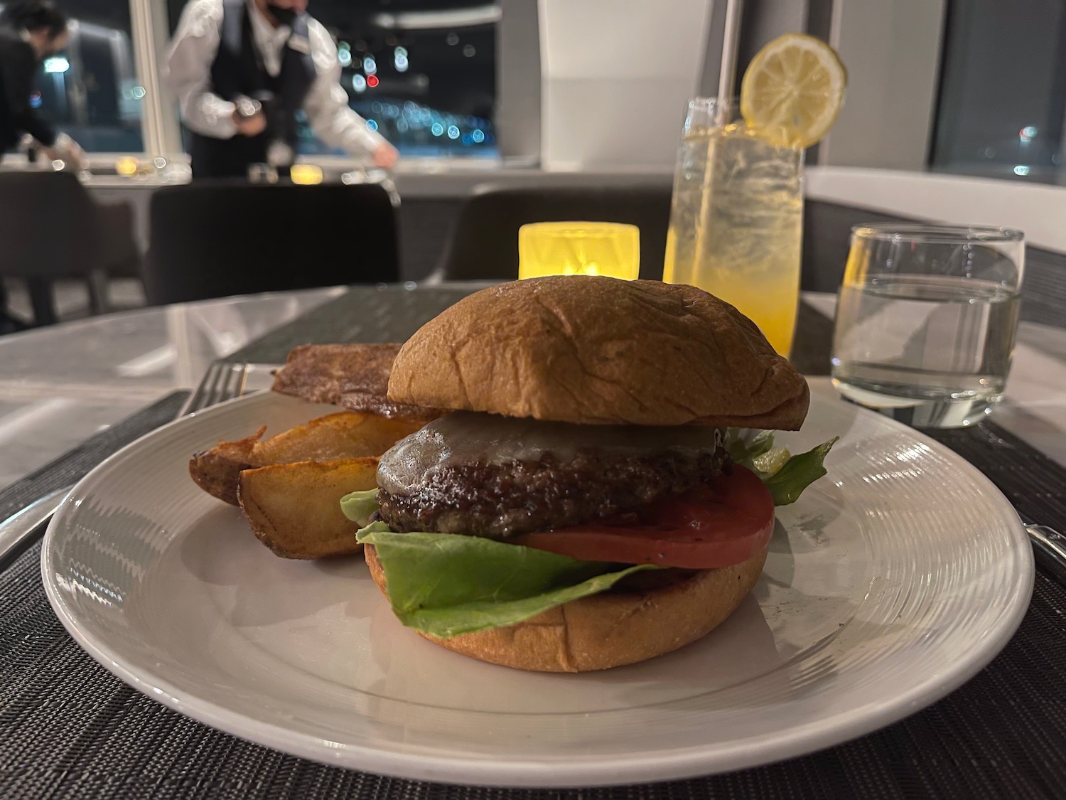 a burger and fries on a plate