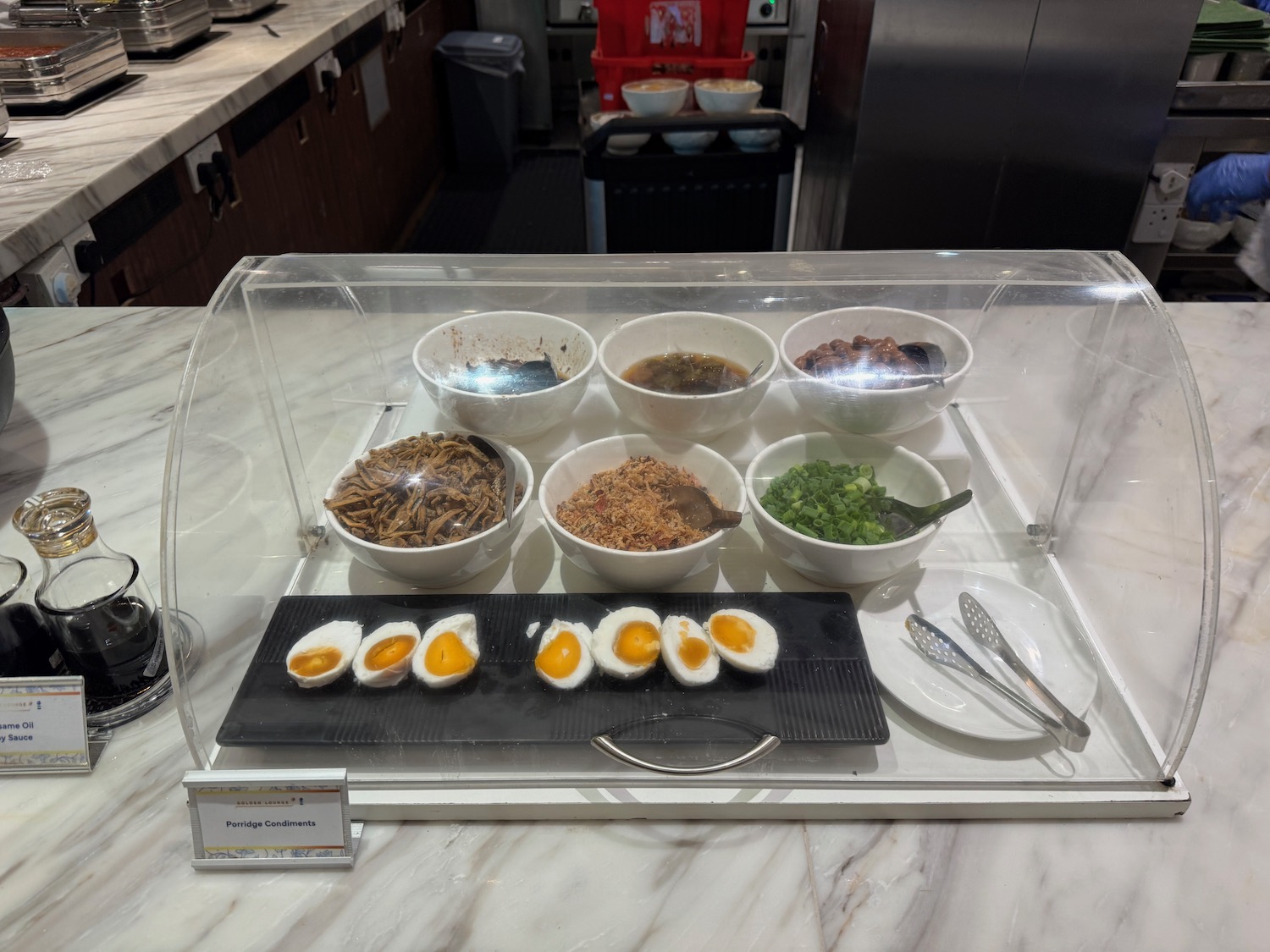 a food in a glass case