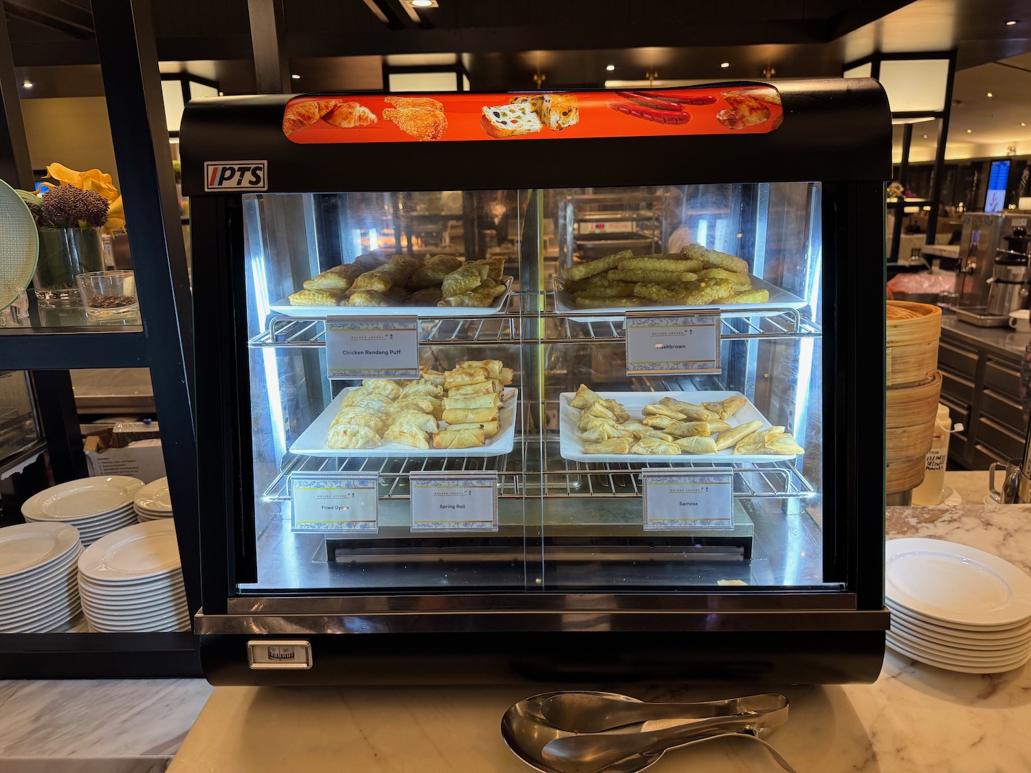 food in a display case