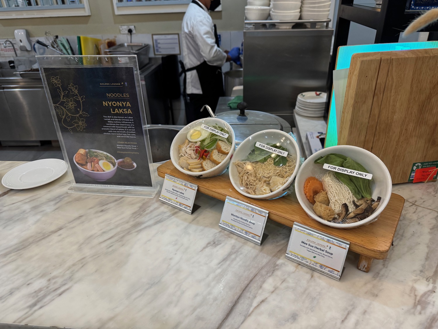 bowls of food on a counter