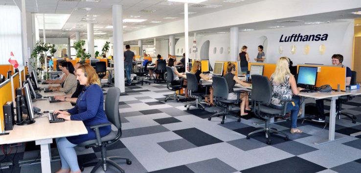 people working in an office