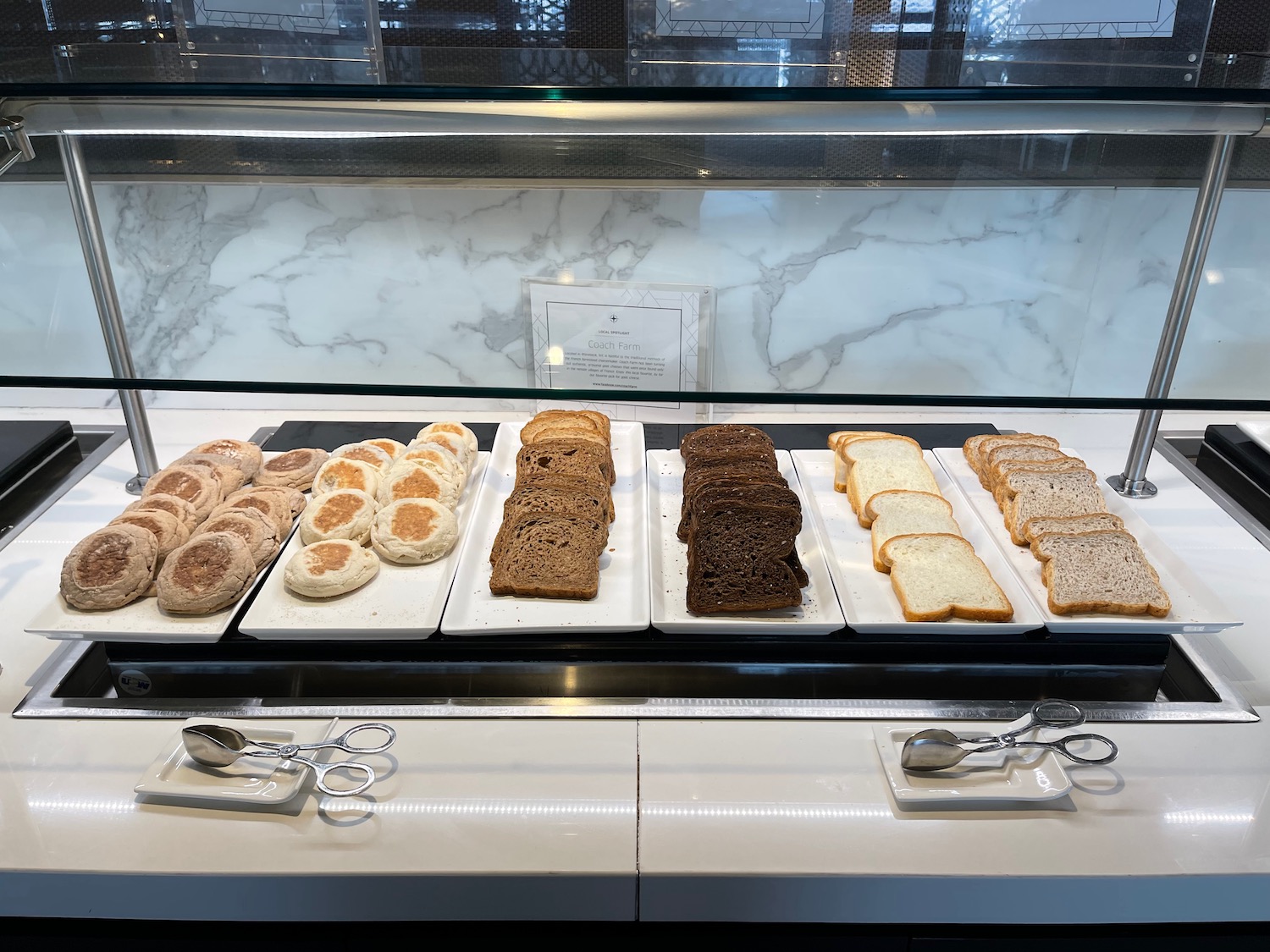 a display of bread and pastries