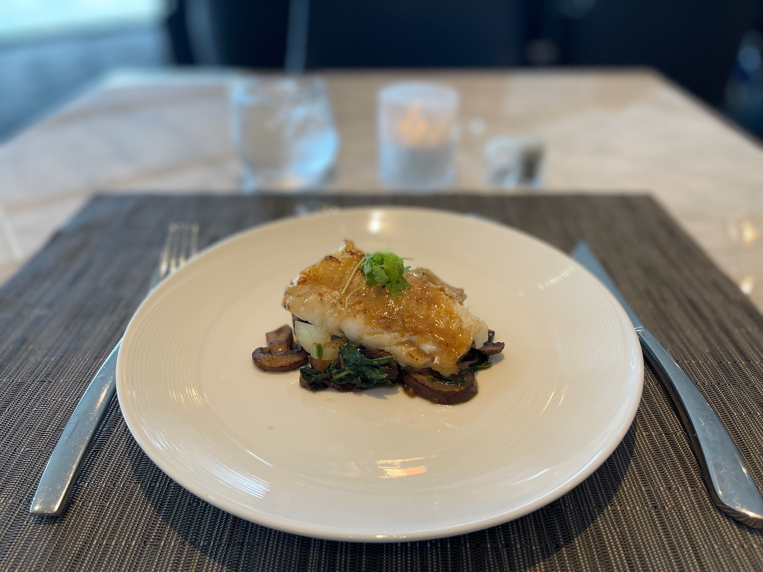 a plate of food on a placemat