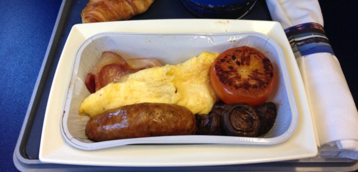 a tray of food on a table