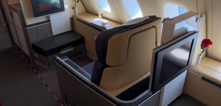 a seat in a plane