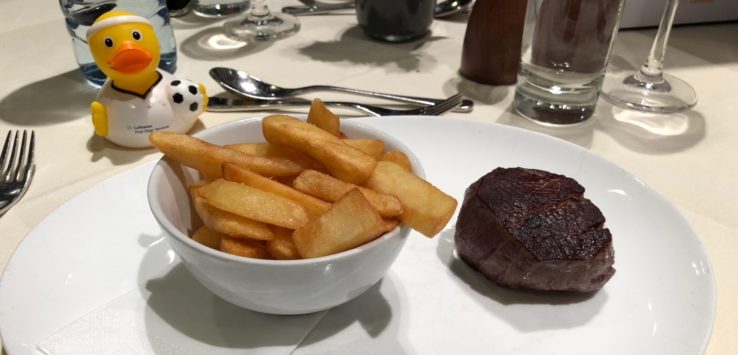 Lufthansa First Class Steak